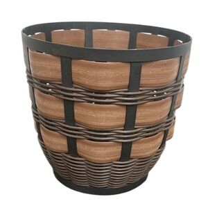 LONGABERGER 9 INCH ON THE VERANDA CHOCOLATE PLANTER BASKET OUTDOOR POT